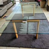 Tempered glass table + adjustable extensions Cinna model from the Roset line