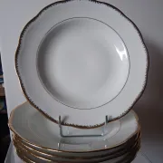6 deep plates in porcelain from France SEr in very good condition.