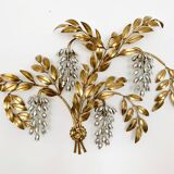 Grande applique murale Hollywood Regency en forme de feuille de palmier par Hans Kögl