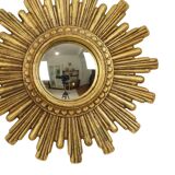 Small Sun Mirror Sunburst Mirror Gold Convex 24cm