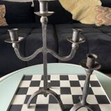 Paire de chandeliers français brutalistes