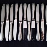 Box of 12 single-piece Comargent steel table knives