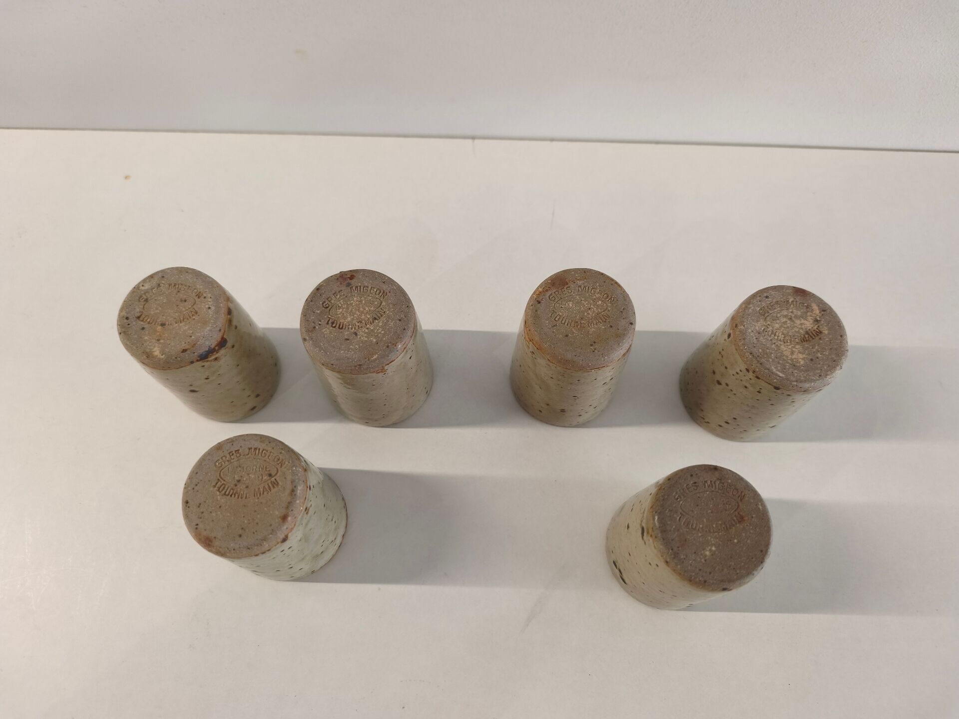 Set of 6 stoneware glasses La Borne Migeon