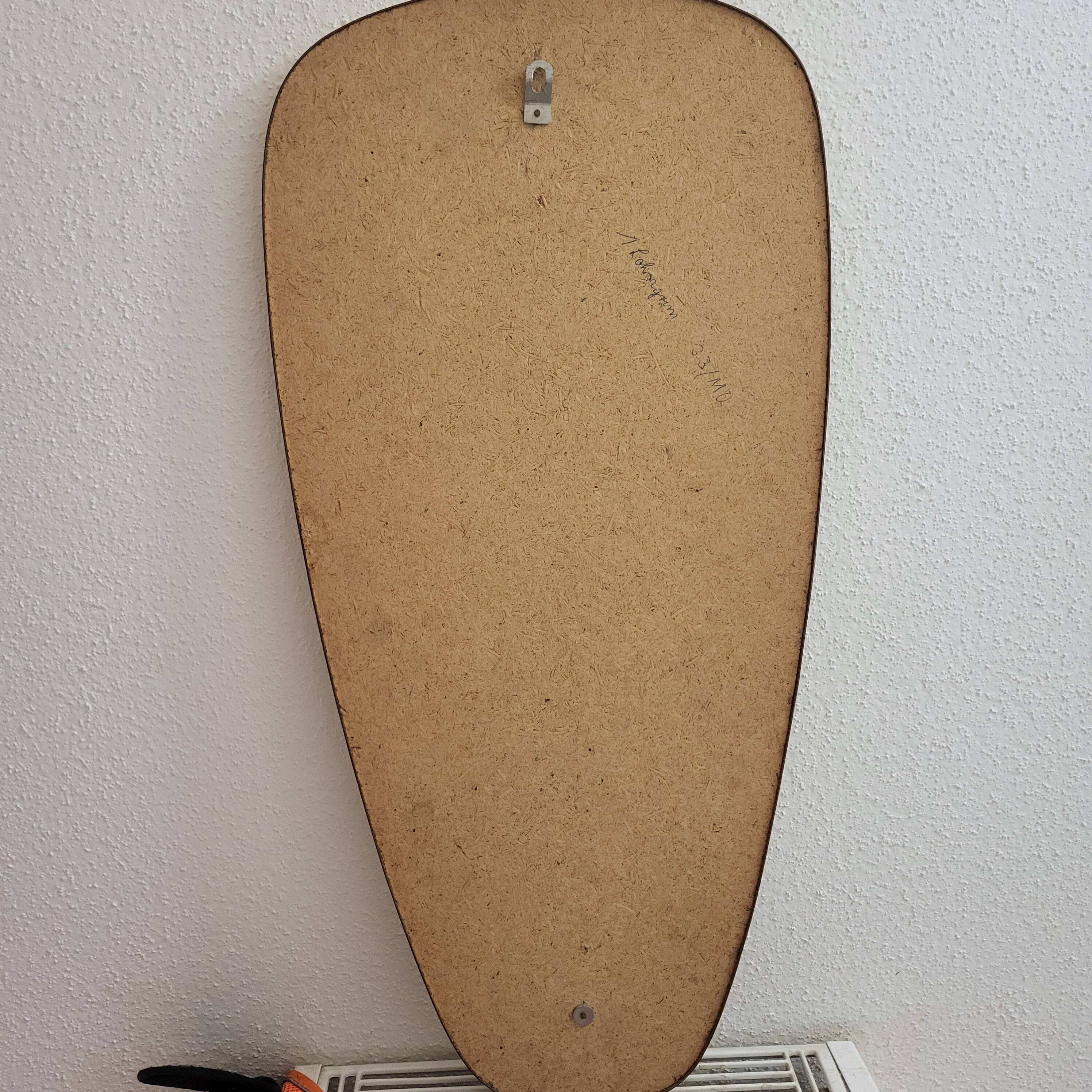 Miroir scandinave en formica et verre biseauté, 1950,60