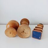 Set of 3 Scandinavian wooden candle holders