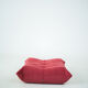 Togo set of chair and pouf in raspberry velvet