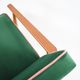 Vintage armchair, fully renovated, 1970s, green bottle velvet, pink edge