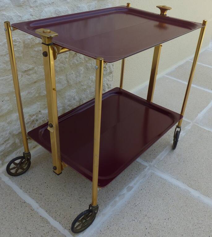 Vintage 50s Textane brand rolling and folding trolley