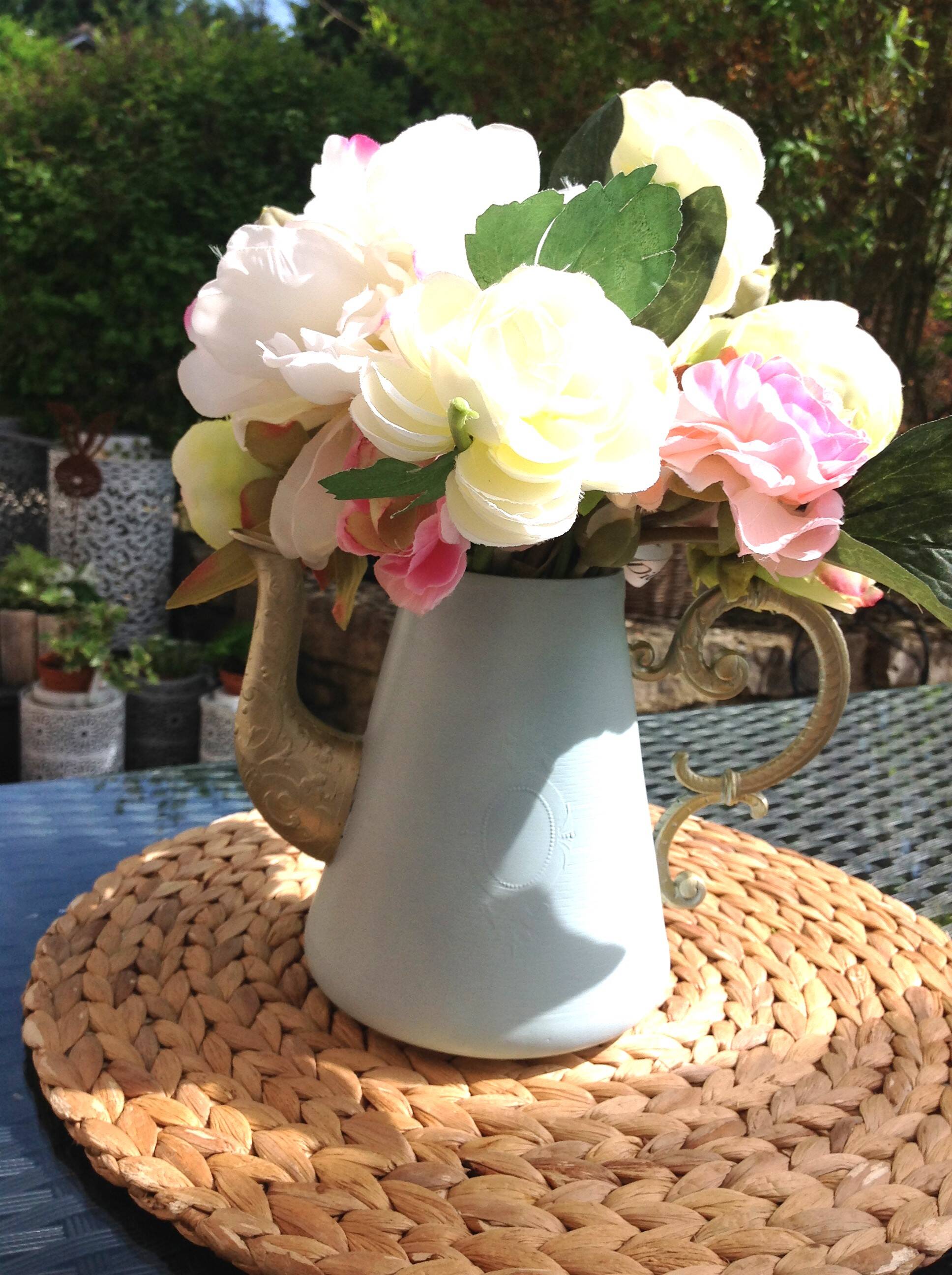 Peppermint and gold "cafetiere" watering can