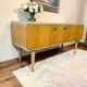 Vintage wooden low furniture / TV unit / low sideboard