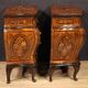 Pair of Louis XV style inlaid Lombard bedside tables