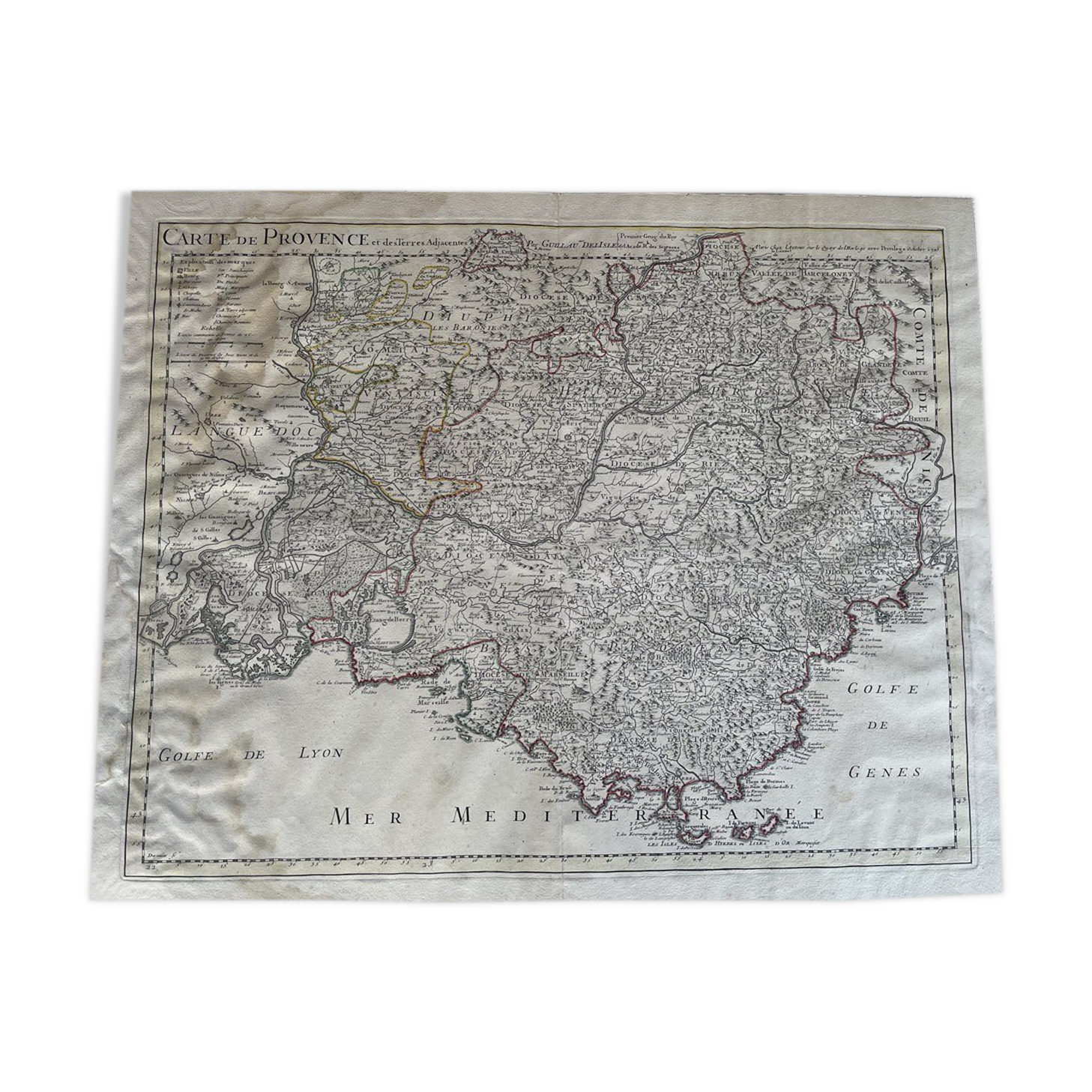 Map of Provence and adjacent territories 1715