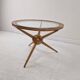 Tripod Table in Wood and Glass Attributed to Cesare Lacca, Italy, 1950s