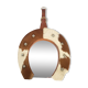 Vintage 1970s cowhide horseshoe mirror