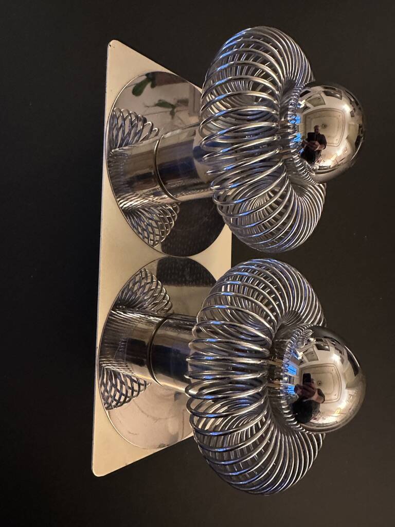 Double "spring" wall light Andréa Lazzari. Vintage.