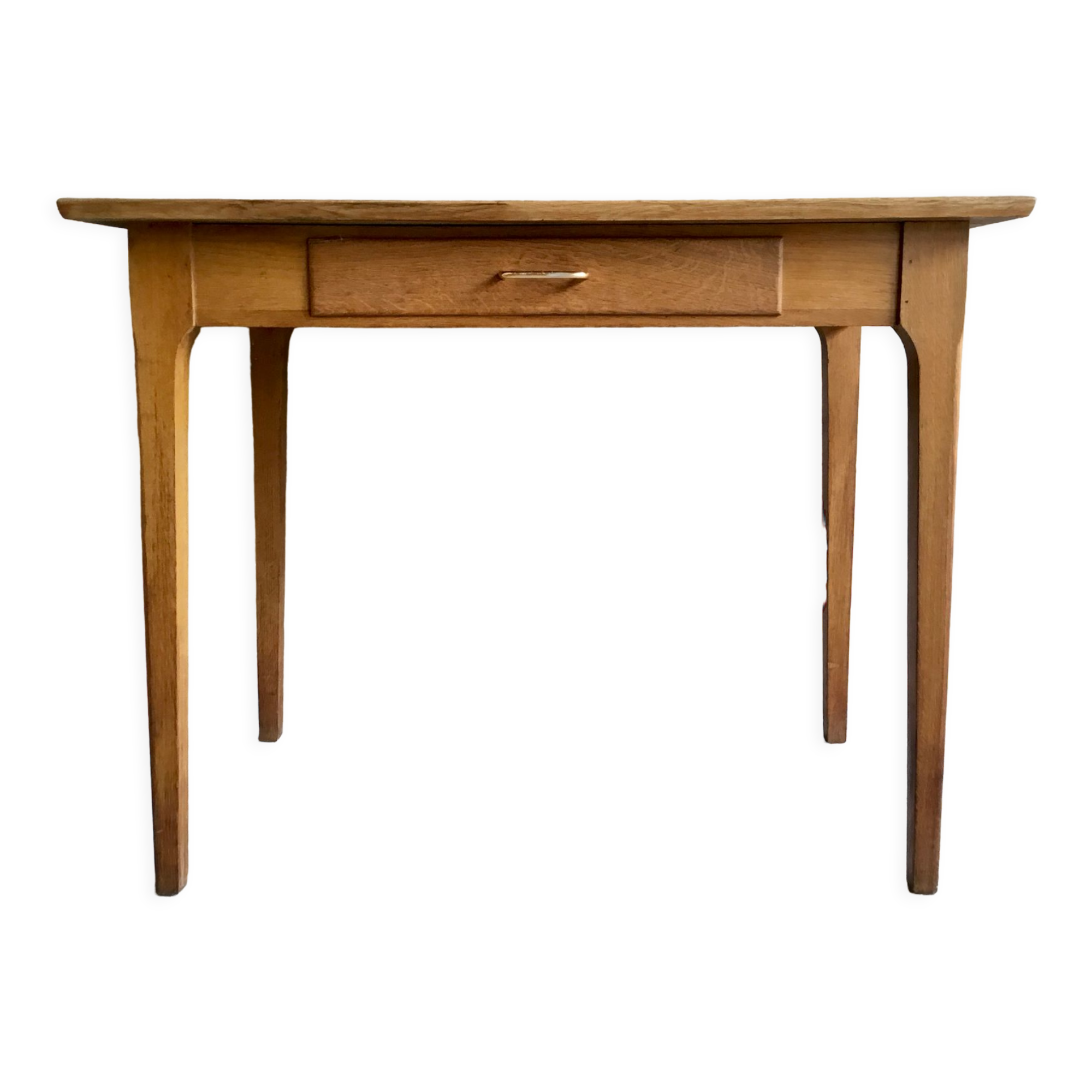 Vintage drawer table or desk in light wood 1950