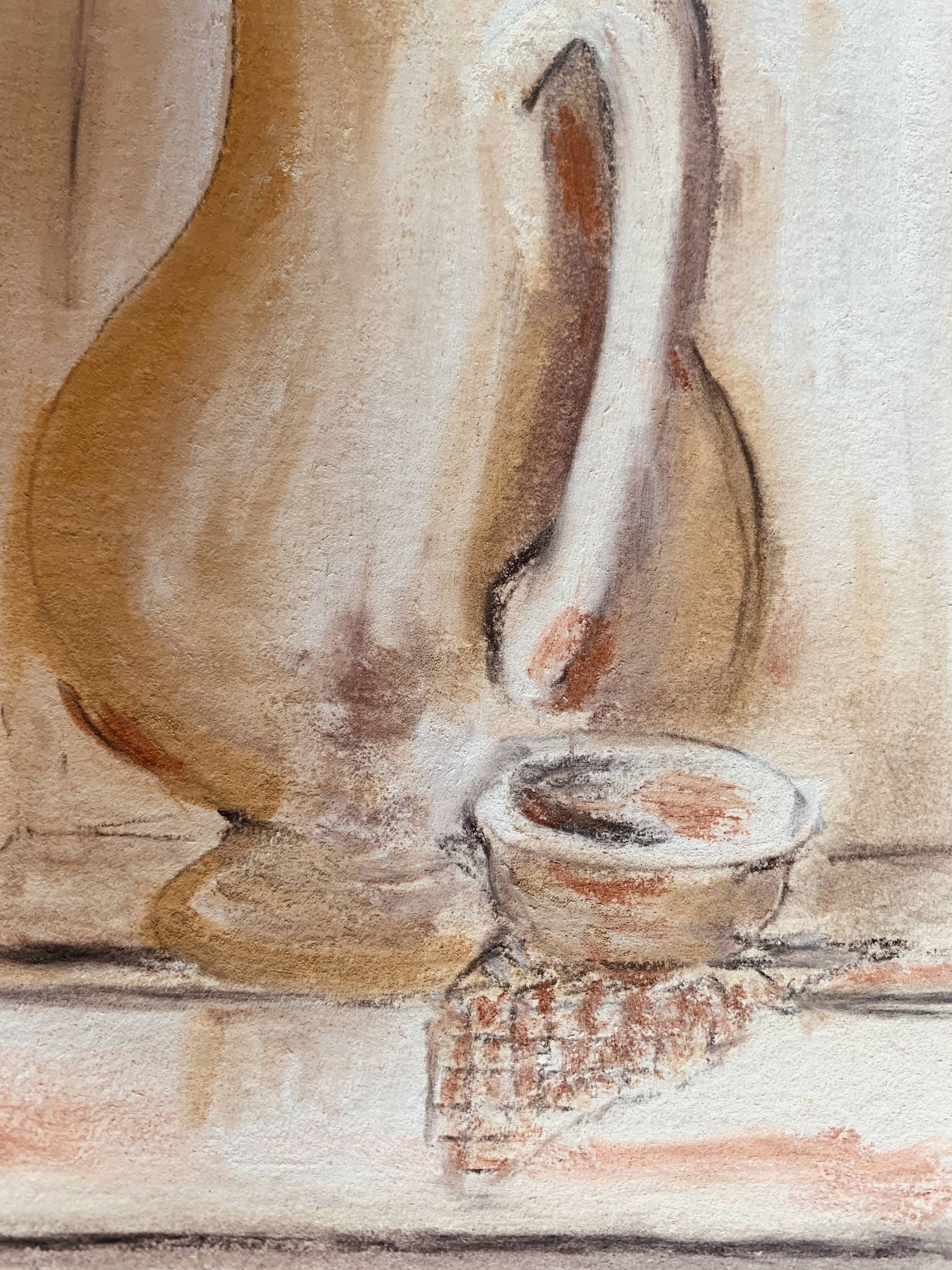 Signed still life painting in Provence "alcove with the jug"