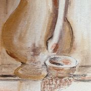 Signed still life painting in Provence "alcove with the jug"