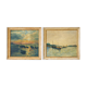 Pair of marine paintings signed Frola, boats, oil on canvas, 20th century.