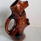 Zoomorphic dachshund dog pitcher in majolica slip