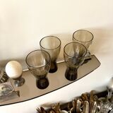 4 smoked glass glasses