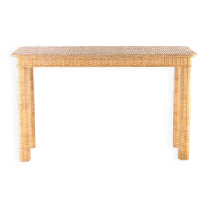 console en osier tressé