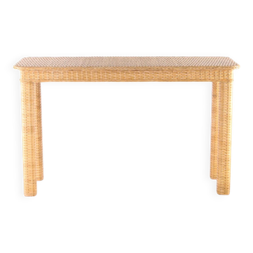 Woven rattan console