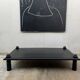 Table basse bois teinté noir brutaliste