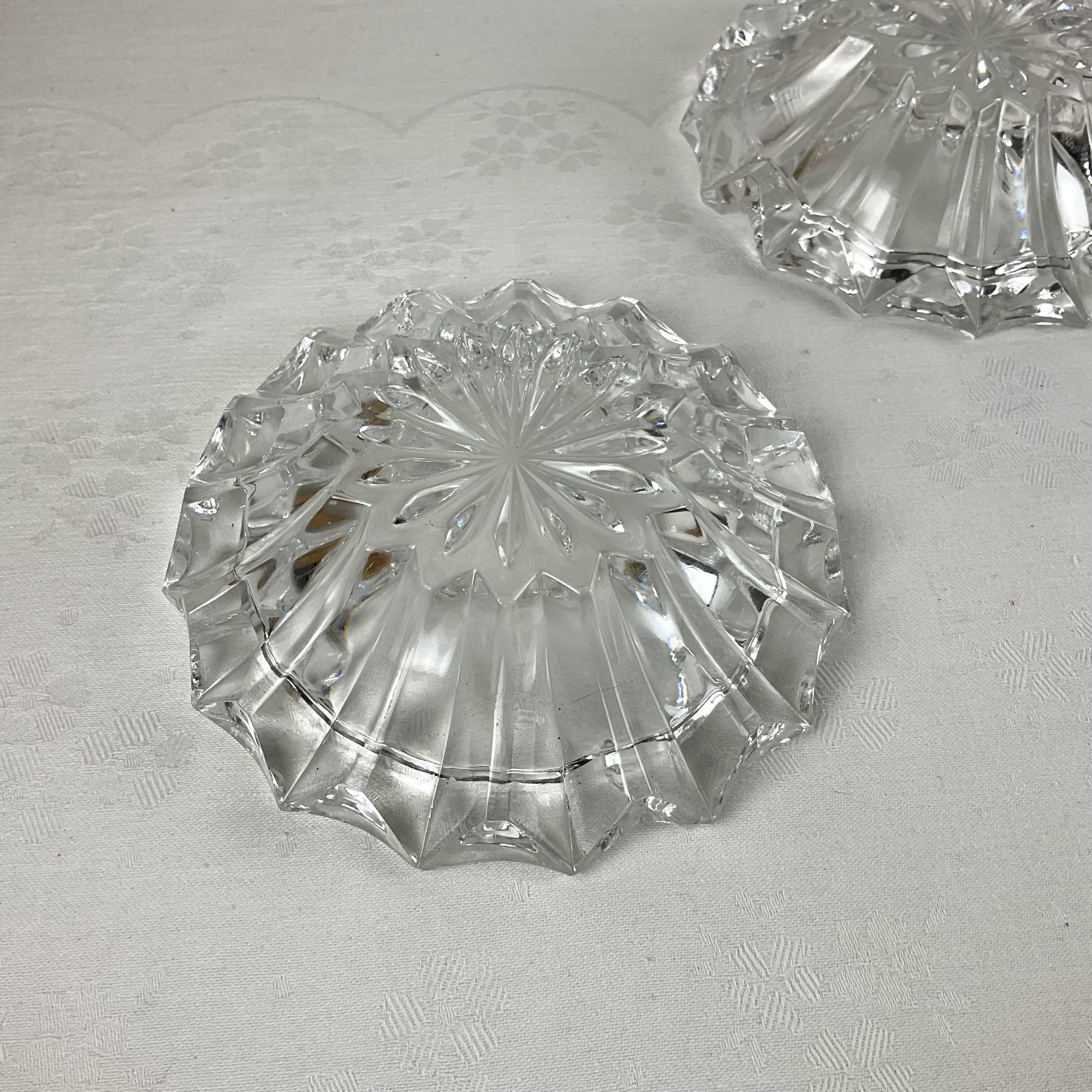 Pair of crystal ashtrays
