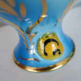 Vase ceroc monaco vintage 1960 blue and gold seahorse fish