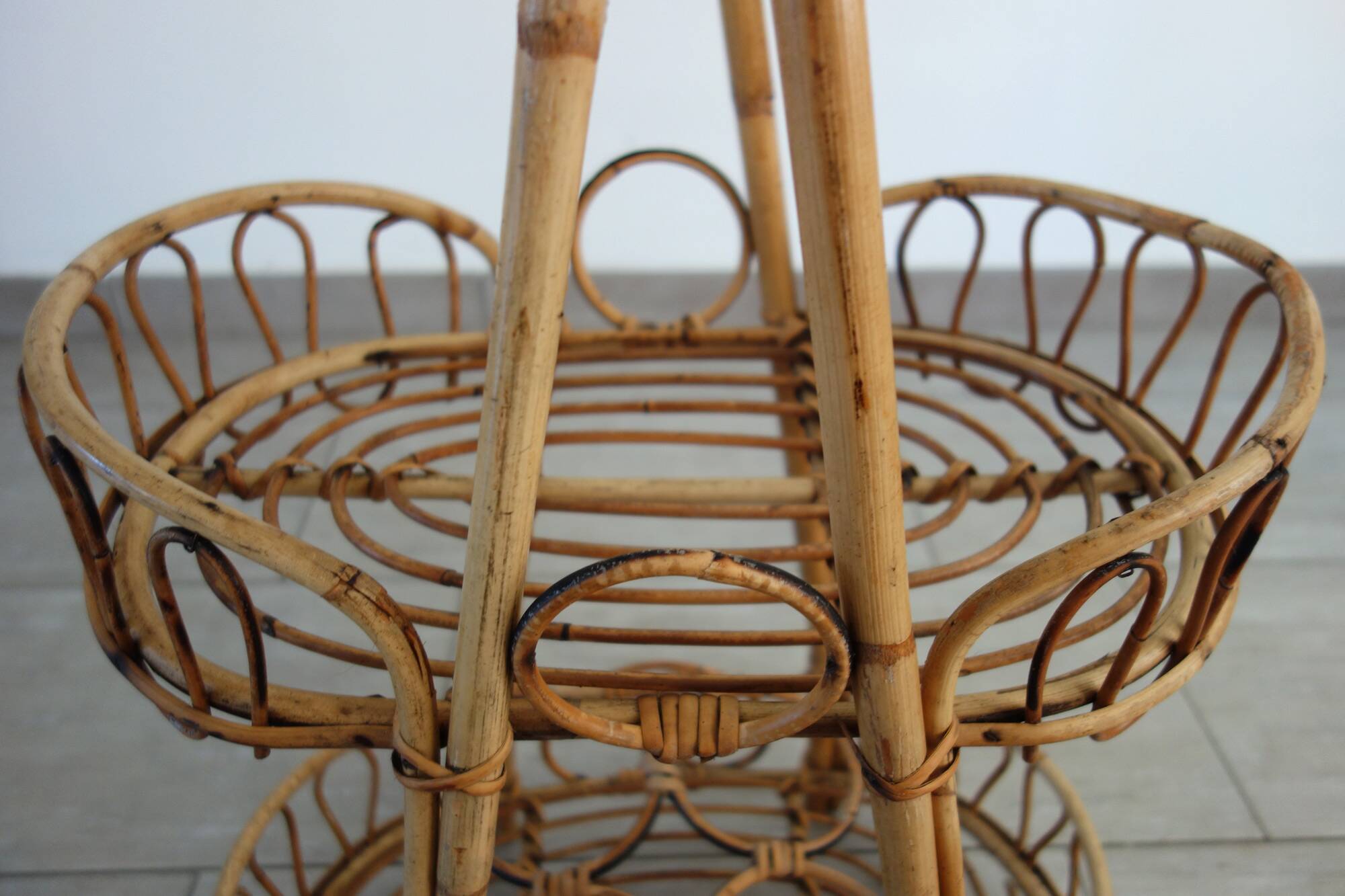 1960s rattan bar cabinet