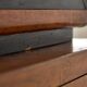 1950's Oakwood Display Cabinet with Sliding Glass Panels