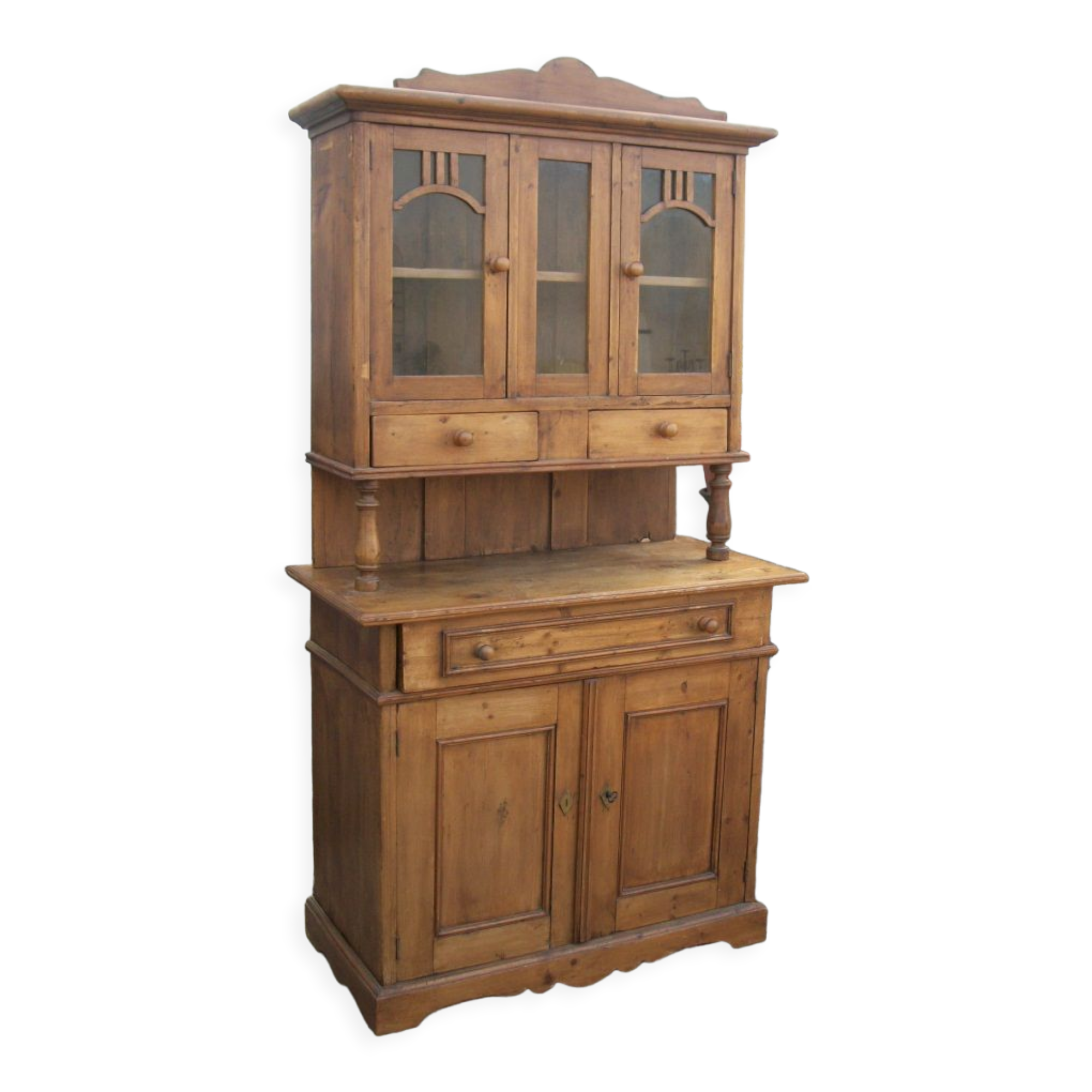 Buffet vitrine pin massif