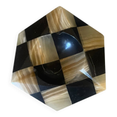 Cendrier, vide-poche hexagonal vintage en onyx et marbre