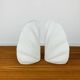 Pair of white ceramic coral vases, bookends