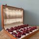 Set of 12 vintage knife holders in majolica slurry,