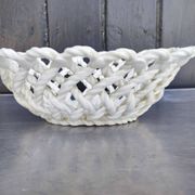 Vintage woven ceramic fruit bowl