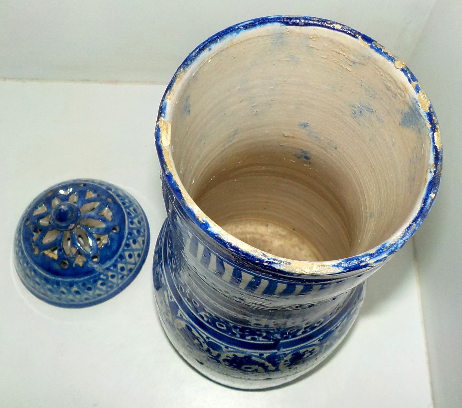 Pot Céramique Goutteur D'eau Pour Peinture à L'encre - Encrier Bleu Dégradé, Décoration Bureau Et Calligraphie