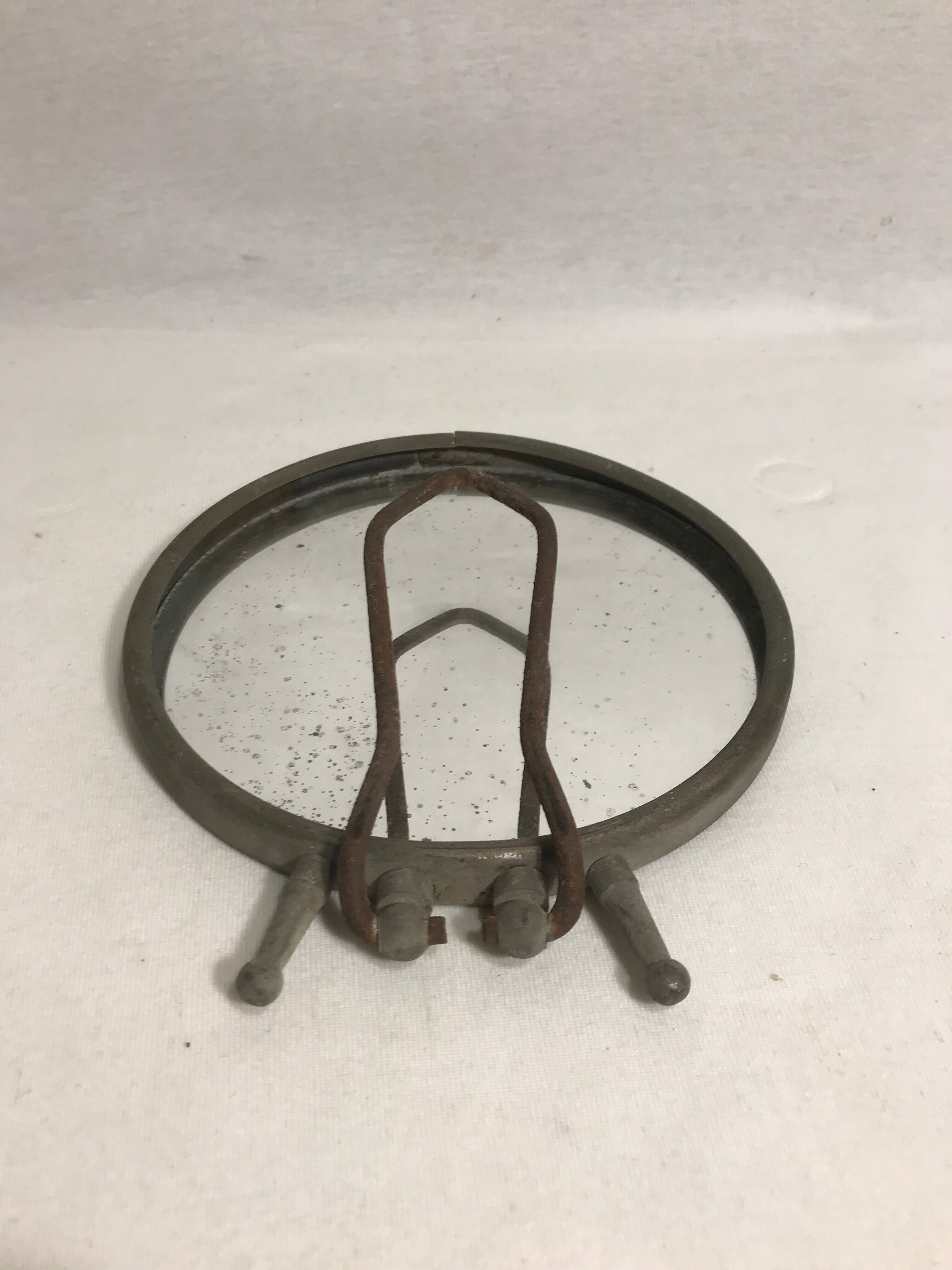 Ancient barber mirror diameter 15cm