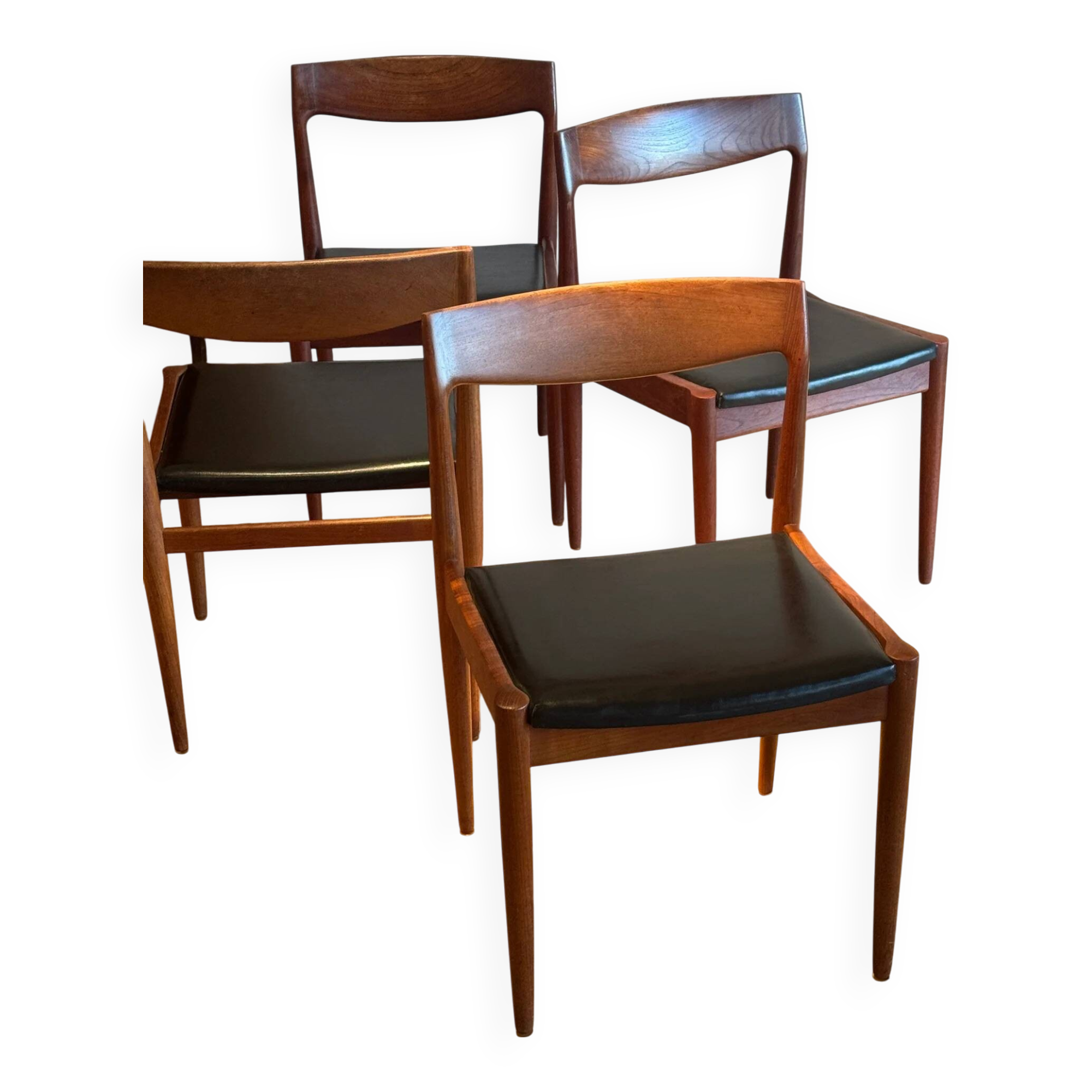 Set of vintage Scandinavian chairs by H.W. Klein for Bramin Møbl.