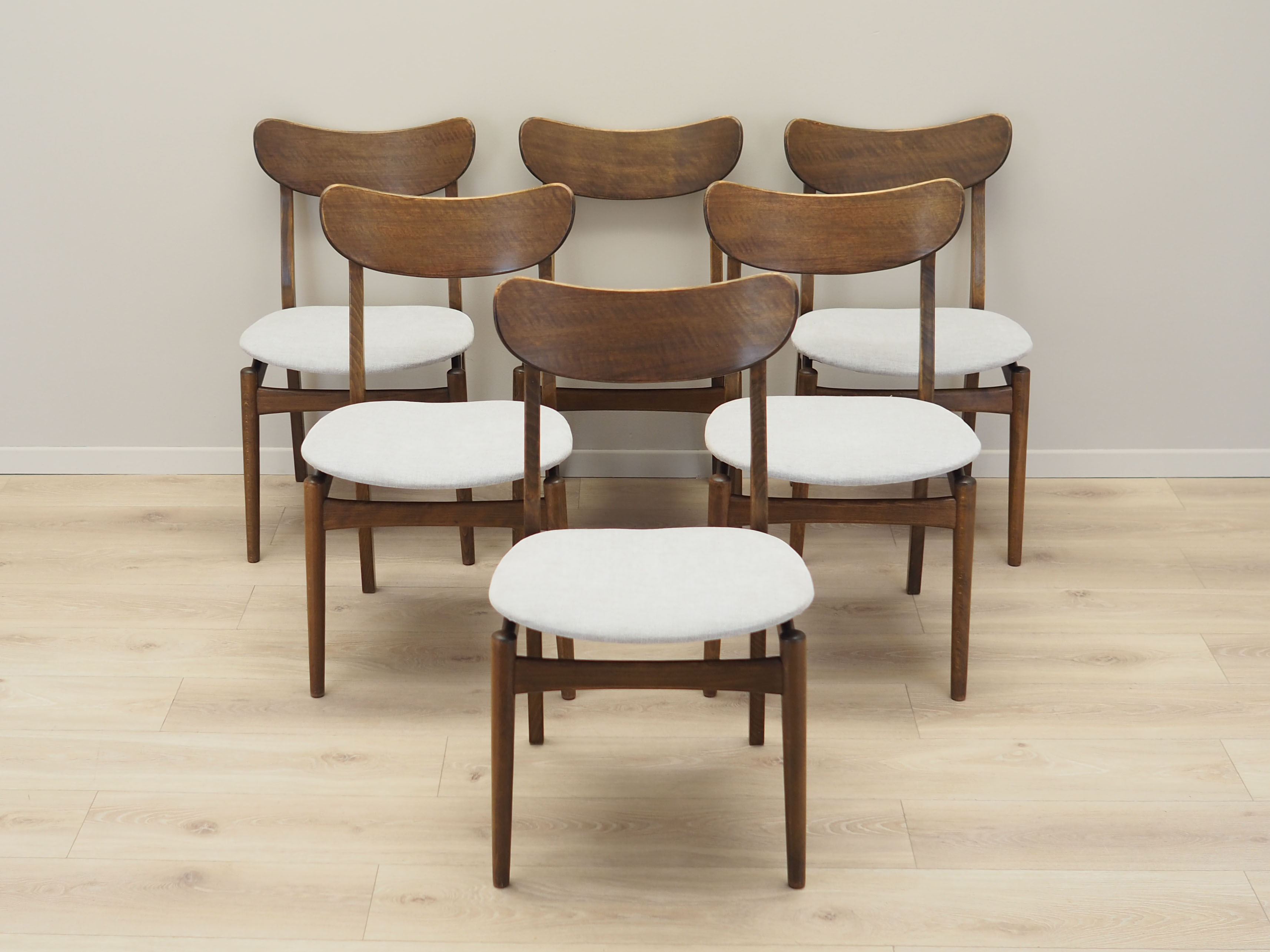 Set of six walnut chairs, Danish design, 60s, production: Denmark