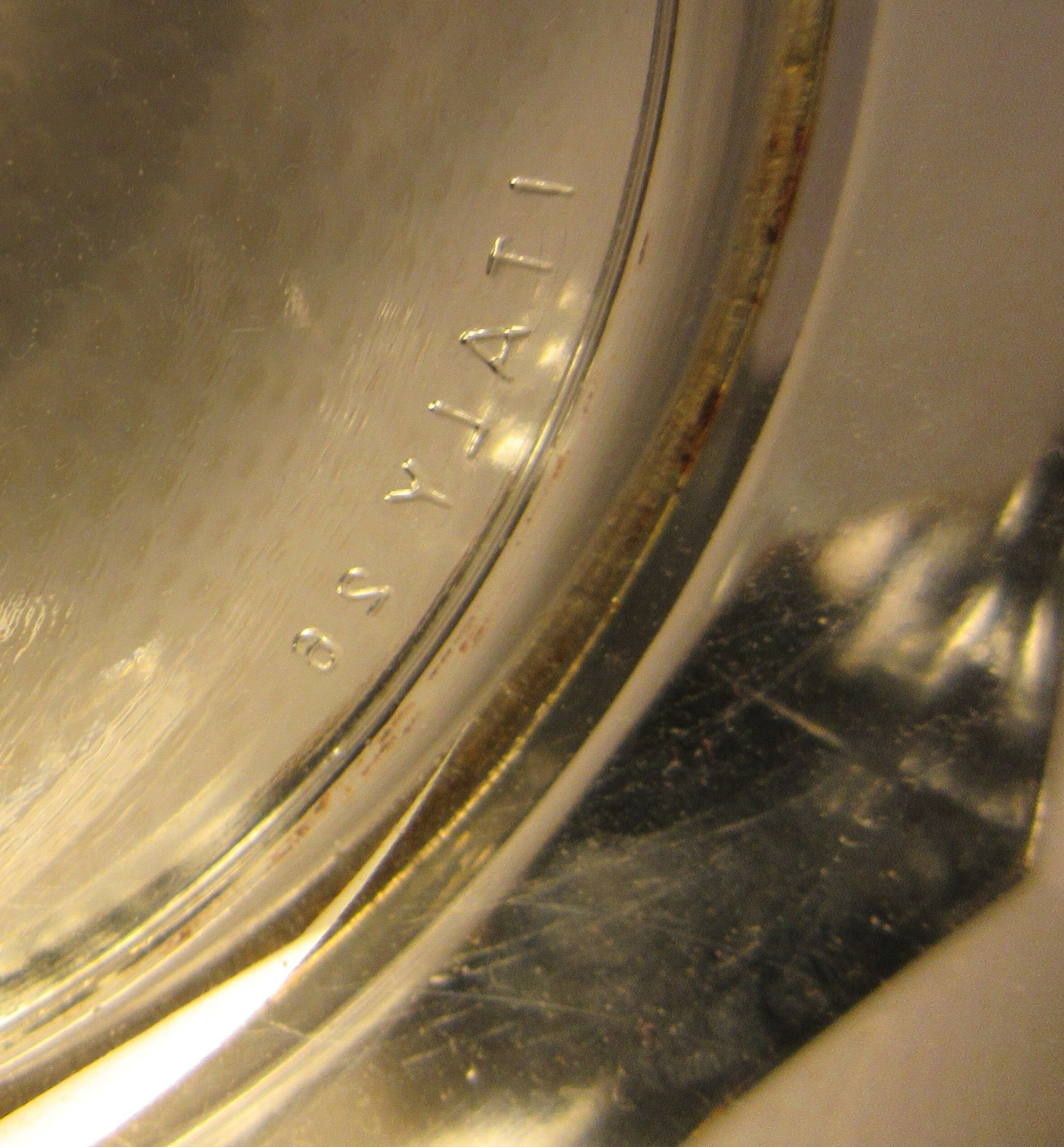 Decangonal cup on silver metal stand