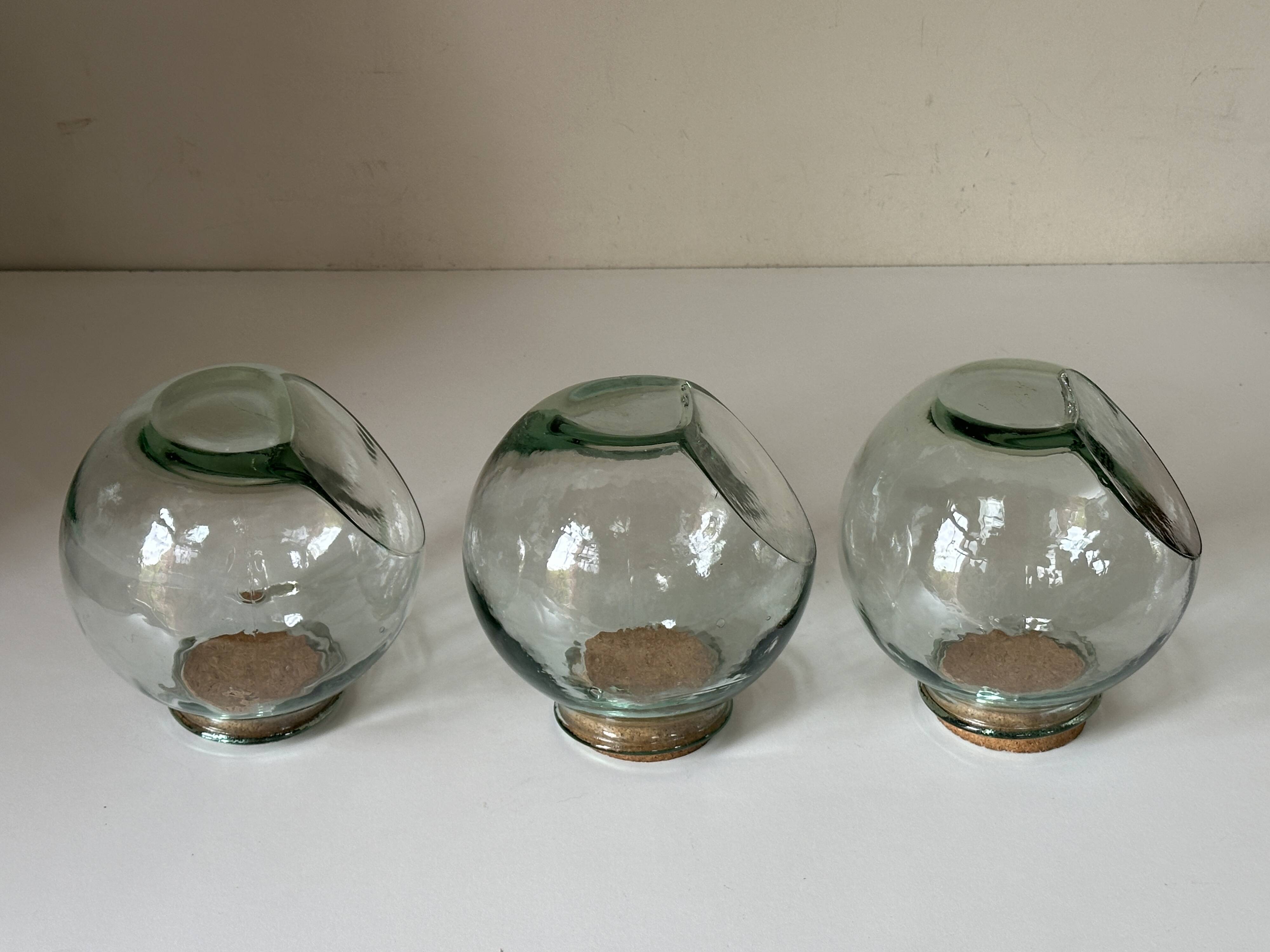 Set of 3 vintage glass candy jars from the 60s and 70s