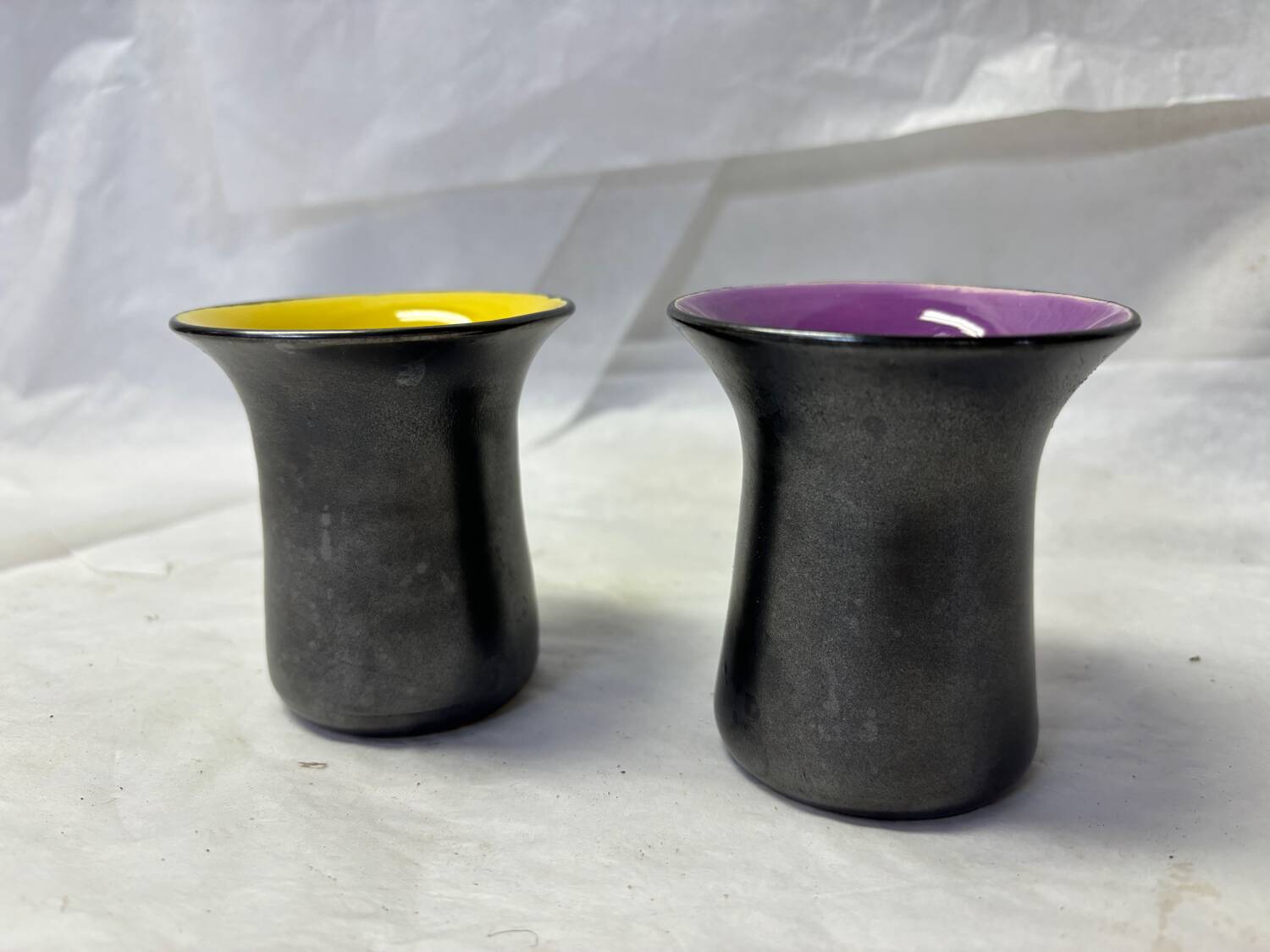 Set of 2 vintage ceramic candle holders