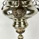 19th-century sanctuary chandelier in silver-plated brass, decorated with angels, 78 cm.