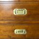 Chiffonnier / storage cabinet 5 drawers in rubber tree tint walnut and brass
