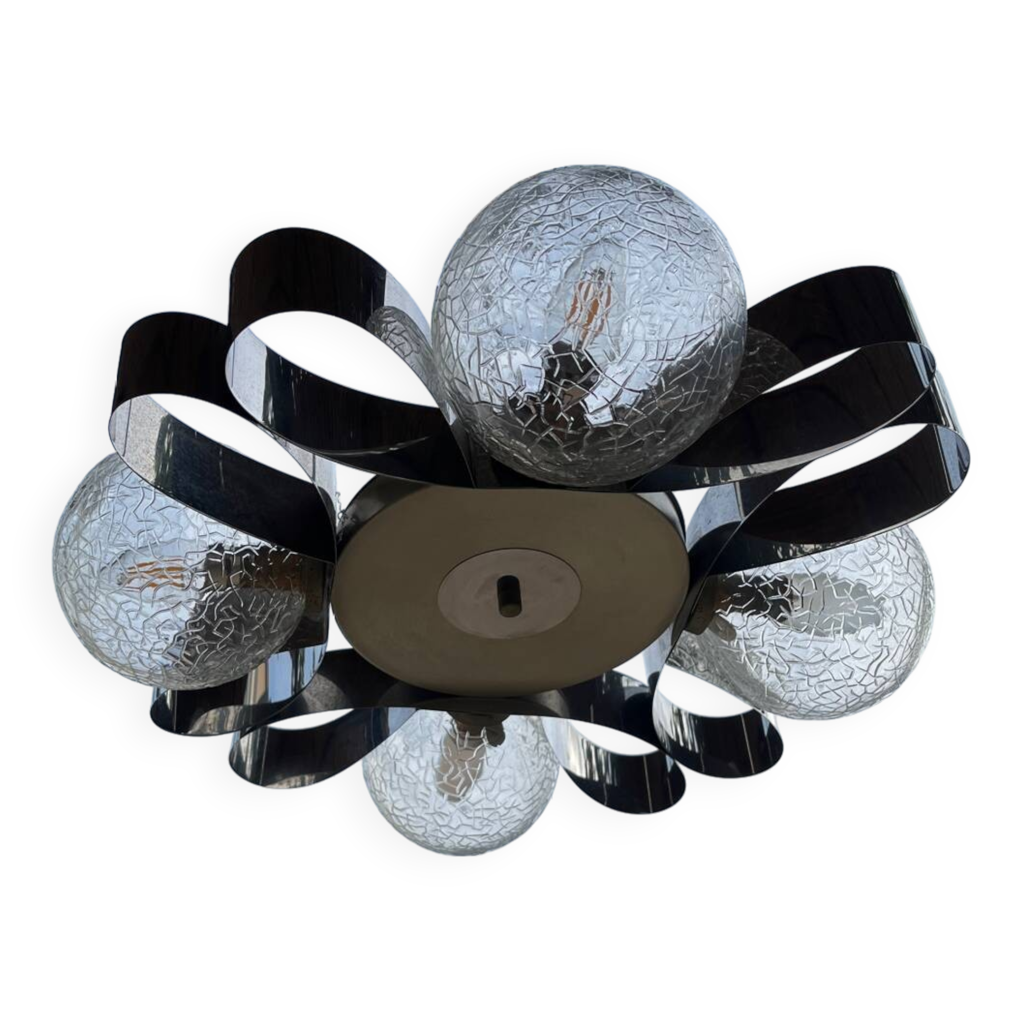 Chrome chandelier Space age 70s