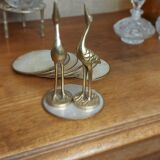 Mother-of-pearl and brass coasters