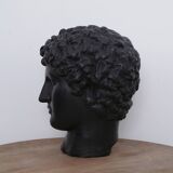 Greek head in waxed black plaster