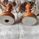 Pair of vintage turned wood lamps